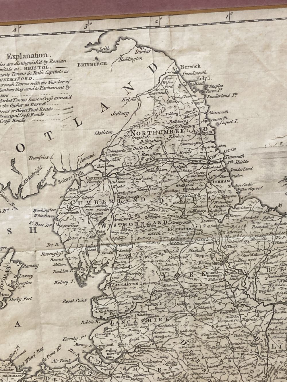 Thomas Kitchin, an uncoloured late 18th century map of England and Wales, 48 x 39cm